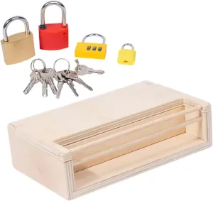 1 Set Montessori for Educational Learning for Shapes and Keys Enhances Cognitive Skills and Problem Solving for Hands Play and Imaginative Exploration