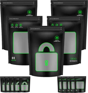 10 Pack 1 Pound Storage Terp Bags Bags,Lock & Seal Storage & Curing Bags Heat Sealable Humidity Bags (16 Ounce, 1 lb).