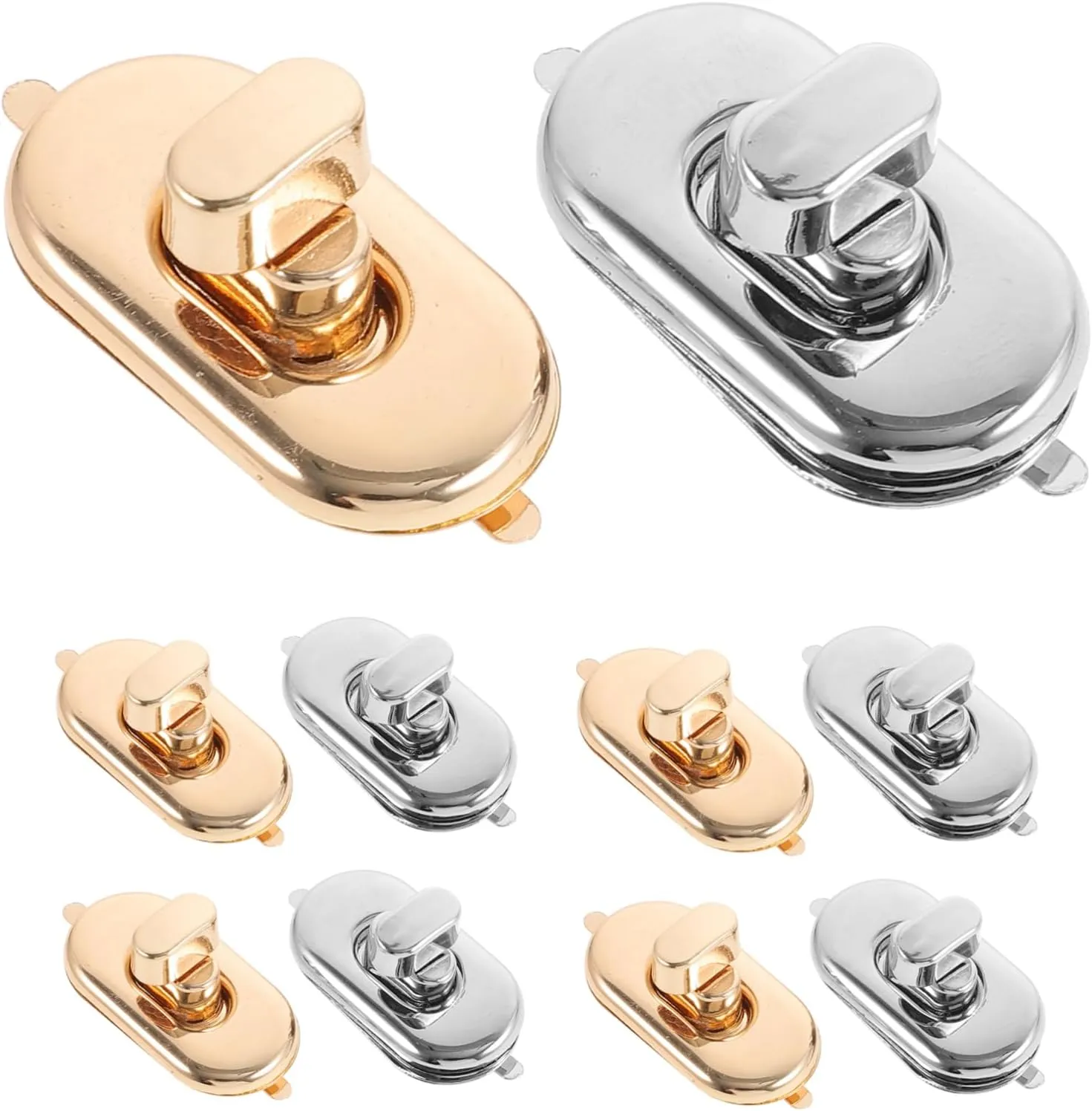 10Pcs Twisting Turn Lock Clasp for Leather Handbag Bag DIY Craft Sturdy Material Shape Design Lightweight Convenient for Luggage and Purse Making