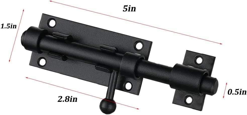 2 Pack 5 Inch Heavy Duty Barrel Lock,Barrel Bolt Latch, Sliding Bolt Gate Lock Door Latches Hardware, Stainless Steel is Used for barn Doors/Fence Doors/Courtyard Doors.