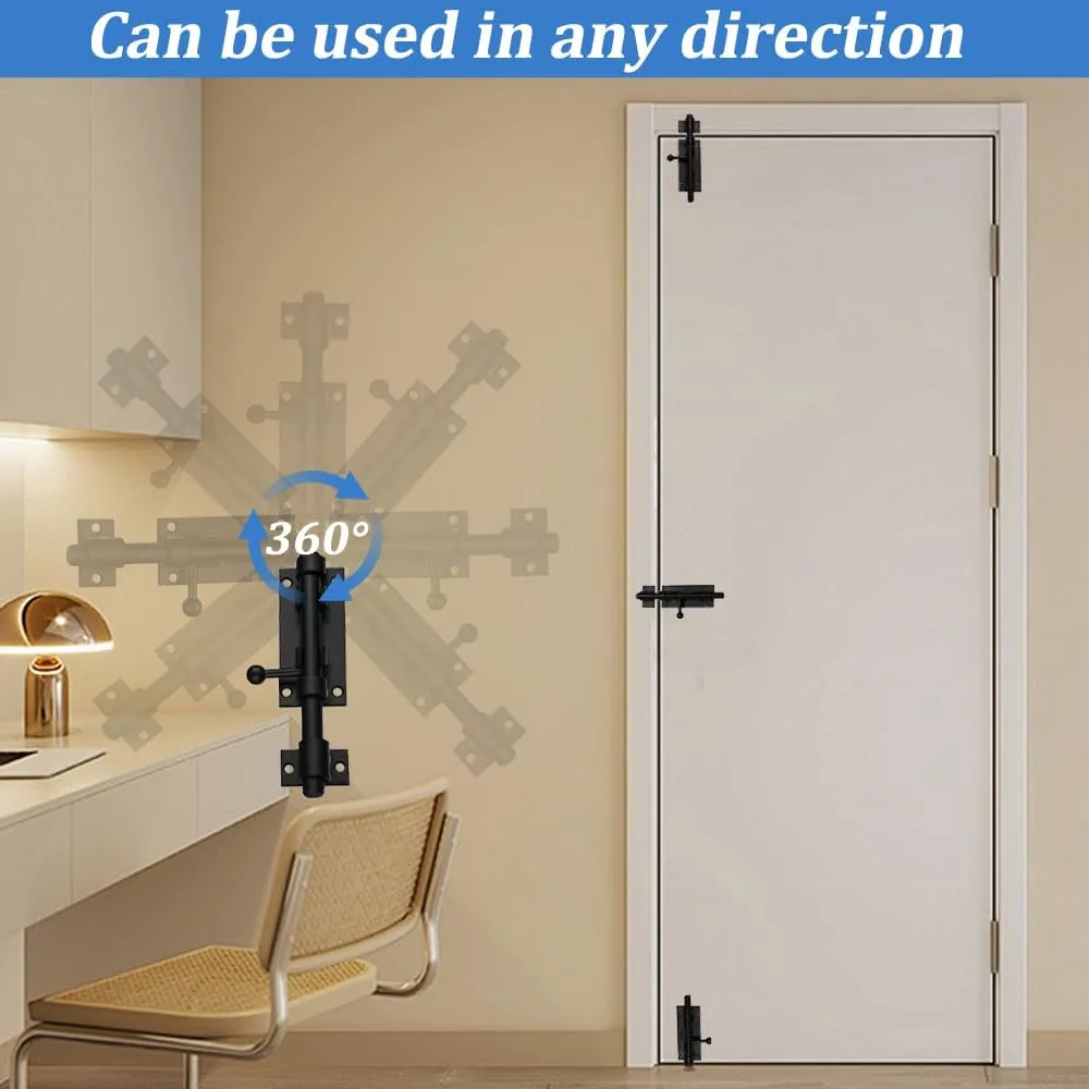 2 Pack 5 Inch Heavy Duty Barrel Lock,Barrel Bolt Latch, Sliding Bolt Gate Lock Door Latches Hardware, Stainless Steel is Used for barn Doors/Fence Doors/Courtyard Doors.