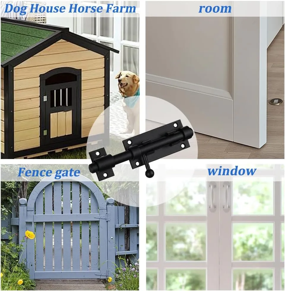 2 Pack 5 Inch Heavy Duty Barrel Lock,Barrel Bolt Latch, Sliding Bolt Gate Lock Door Latches Hardware, Stainless Steel is Used for barn Doors/Fence Doors/Courtyard Doors.