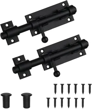 2 Pack 5 Inch Heavy Duty Barrel Lock,Barrel Bolt Latch, Sliding Bolt Gate Lock Door Latches Hardware, Stainless Steel is Used for barn Doors/Fence Doors/Courtyard Doors.
