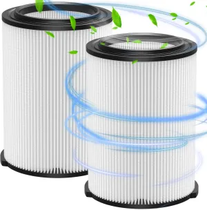 2 Pack VF4000 Replacement Filter for RIDGID, Standard Wet/Dry Vac Filter Vf4000 Compatible with RIDGID Vacs Wet Dry 5-20 Gal, 6-9 Gal Husky Vacuum & CRAFTSMAN Shop Vacuum 17816 9-17816