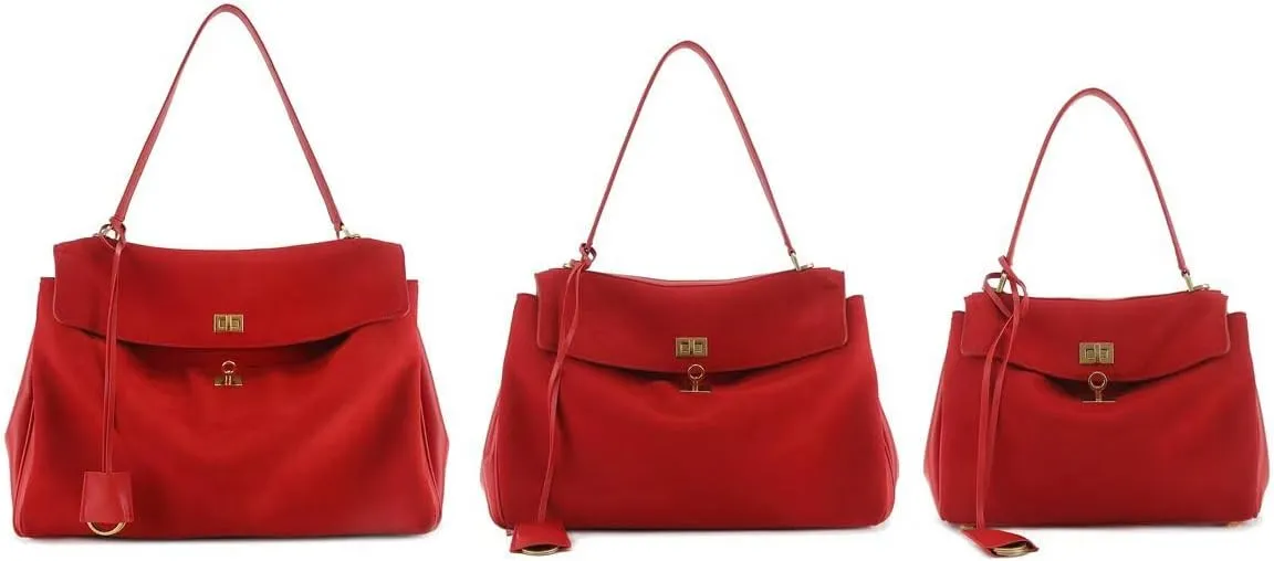 2025 Winter Suede Spliced Cowhide Lock Handheld Underarm Commuter Single Shoulder Tote Bag leather