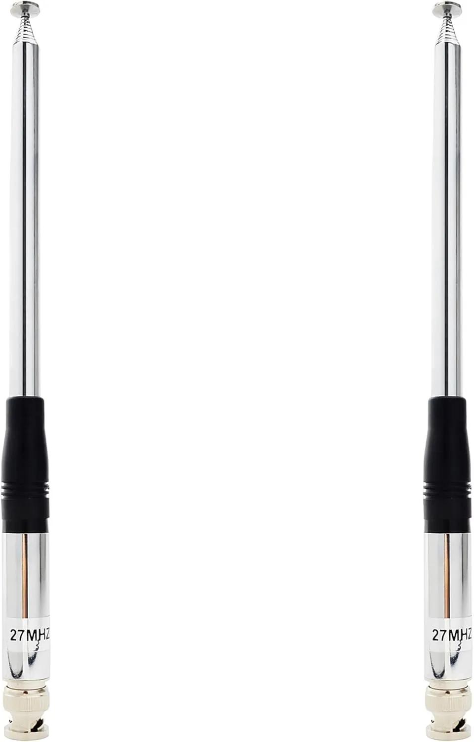27 MHz Telescopic Antenna, 9 Inch Handheld CB Antenna with BNC Connector,for Uniden BC125AT PRO401HH Cobra HH50WXST HHRT50 Midland 75-822 (2 Packs)