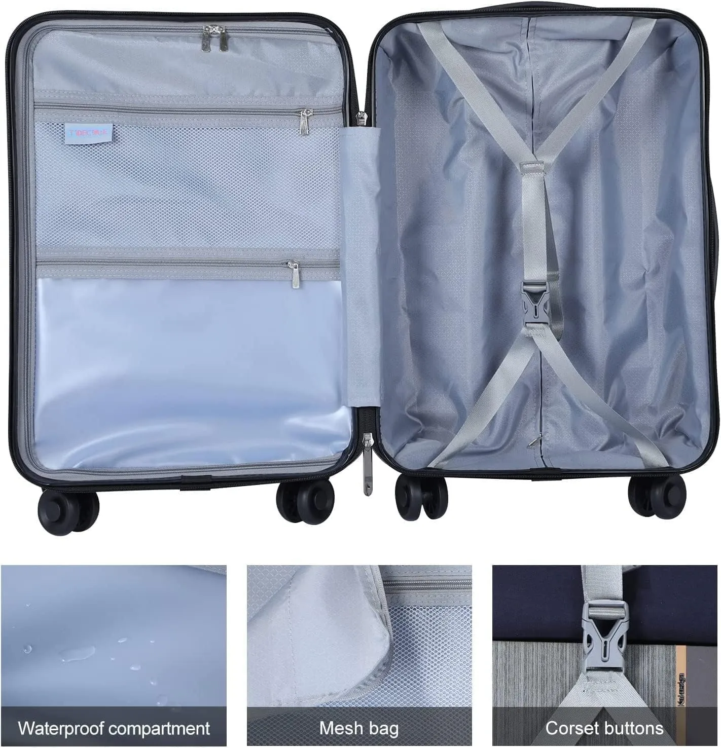 28 Inch Checked Luggage, Lightweight ABS PC Hardshell Suitcase with TSA Lock & Spinner Silent Wheels, Large Size with 101L Capacity, Convenient for Trips