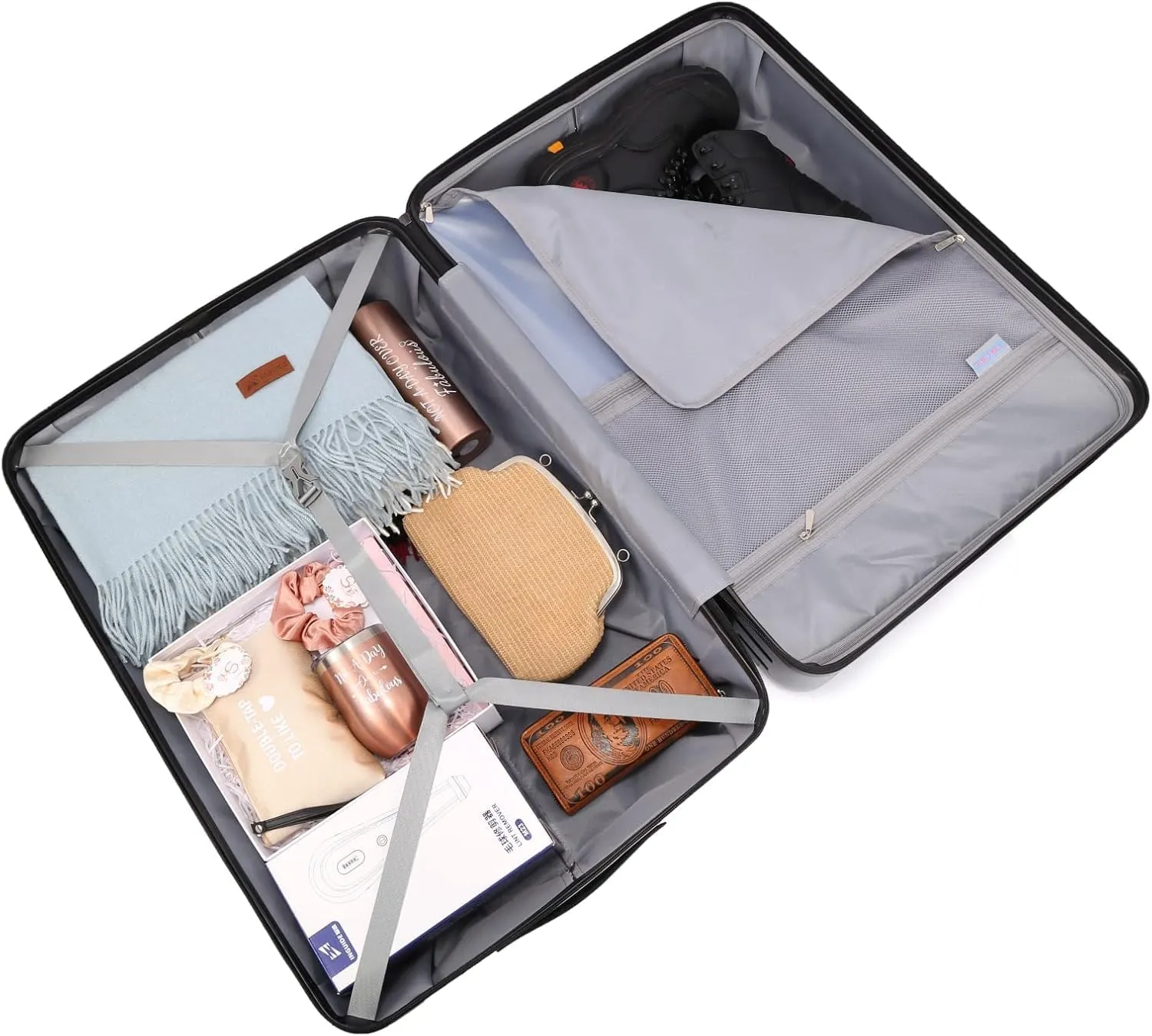 28 Inch Checked Luggage, Lightweight ABS PC Hardshell Suitcase with TSA Lock & Spinner Silent Wheels, Large Size with 101L Capacity, Convenient for Trips