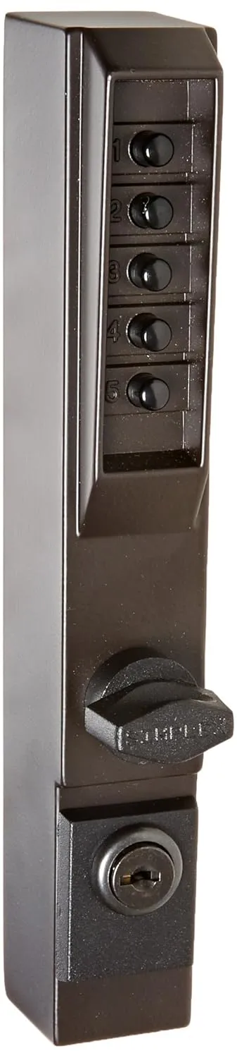 300155 Kaba 3000 Series Metal Mechanical Pushbutton Narrow Stile Lock with Thumbturn, Combination Entry, Key Override, Passage, Lockout, Duranodic Powder Paint Finish