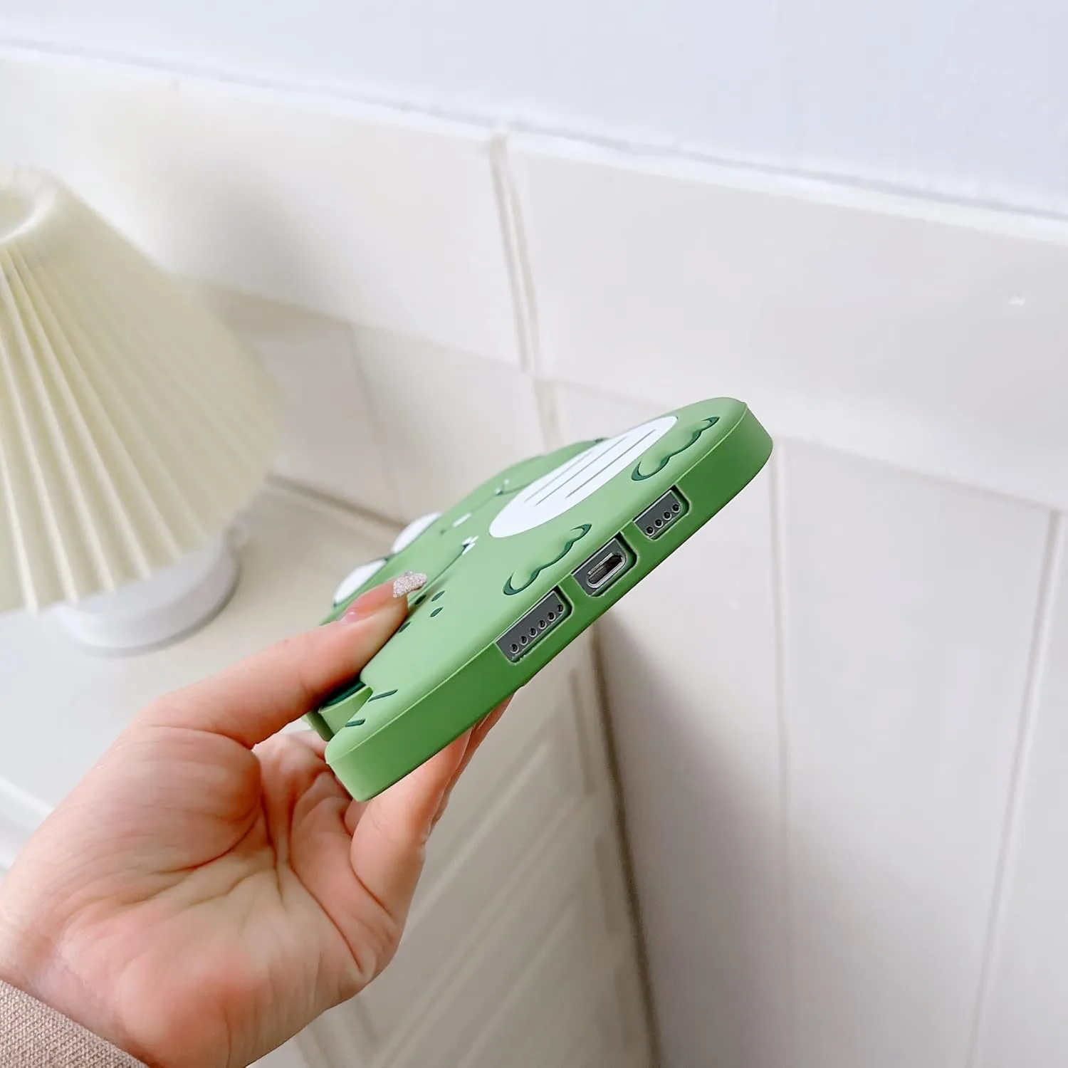 3D Cute Cartoon Kawaii Crocodile Case for iPhone 15 Pro, Green Crocodile Character Soft Silicone Case