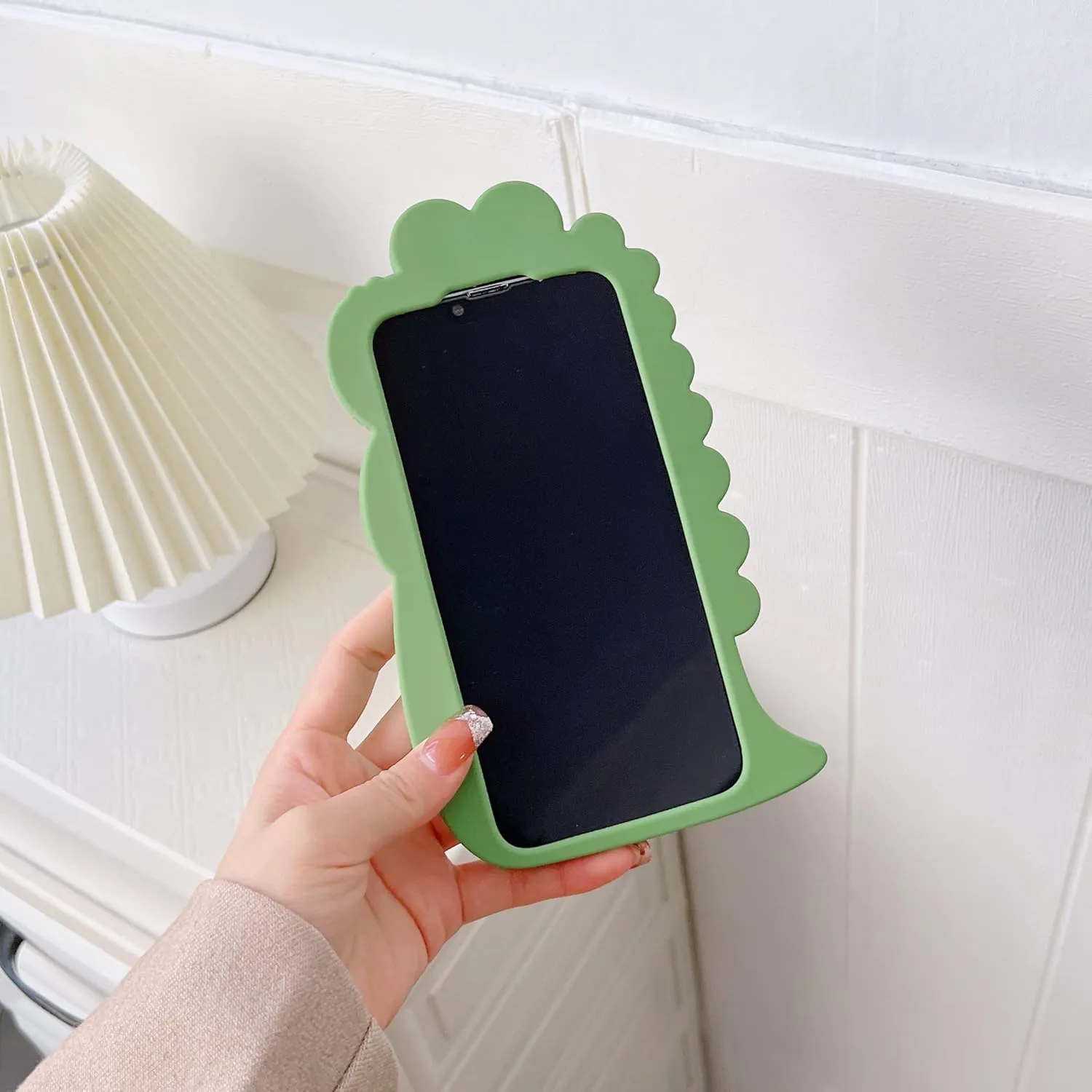 3D Cute Cartoon Kawaii Crocodile Case for iPhone 15 Pro, Green Crocodile Character Soft Silicone Case