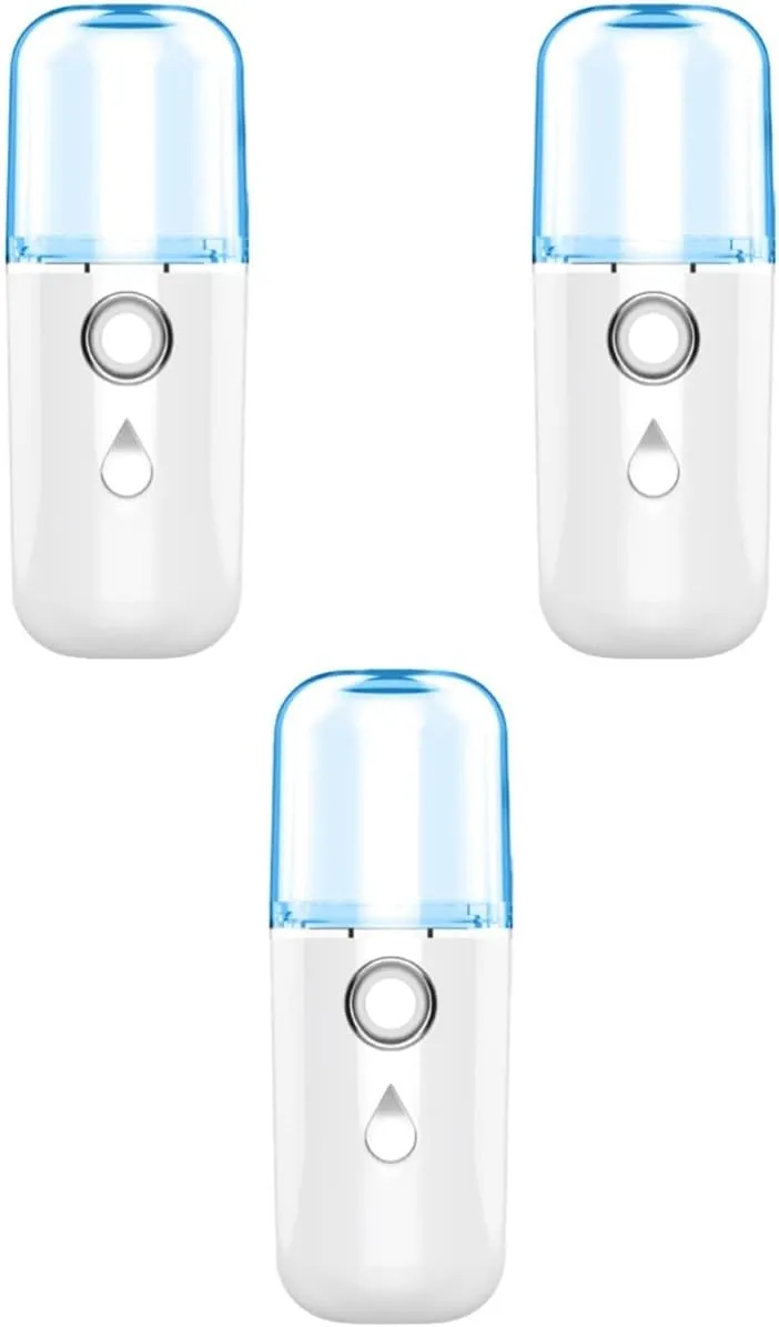 3pcs Charged Mini Facial Steamer for Women Portable Face Humidifier Nano Spray Random Style