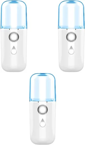3pcs Charged Mini Facial Steamer for Women Portable Face Humidifier Nano Spray Random Style