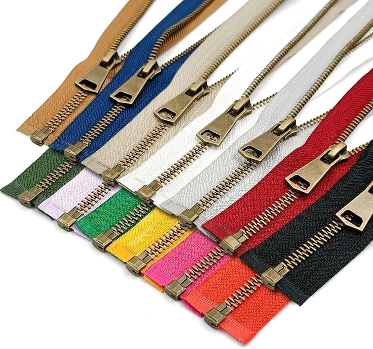 #5 Open-End Metal Zipper, 31.5 Inch Nylon Coil Y-Teeth Separating Jacket Zipper Auto Lock Replacement Zippers for Sewing Tailor Craft Bag, Beige