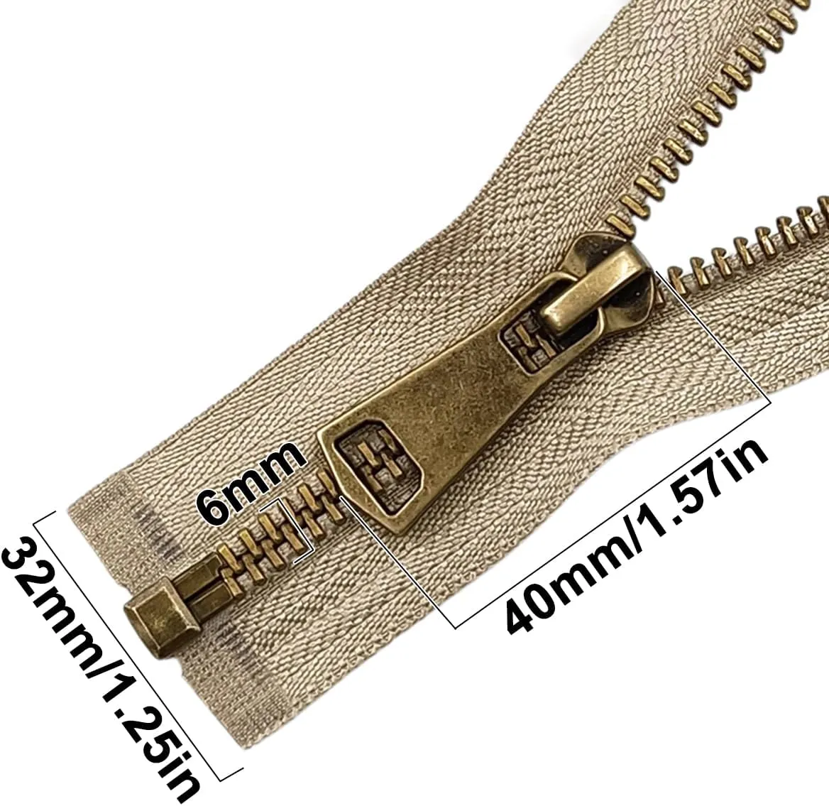 #5 Open-End Metal Zipper, 31.5 Inch Nylon Coil Y-Teeth Separating Jacket Zipper Auto Lock Replacement Zippers for Sewing Tailor Craft Bag, Beige