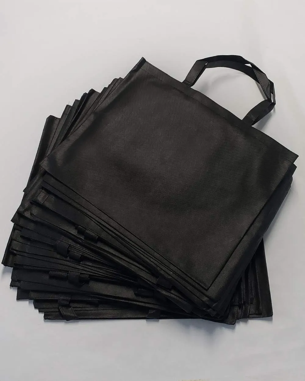 (50 Pack) Set of 50 Cheap Budget Promotional Large Tote Bags (Black)