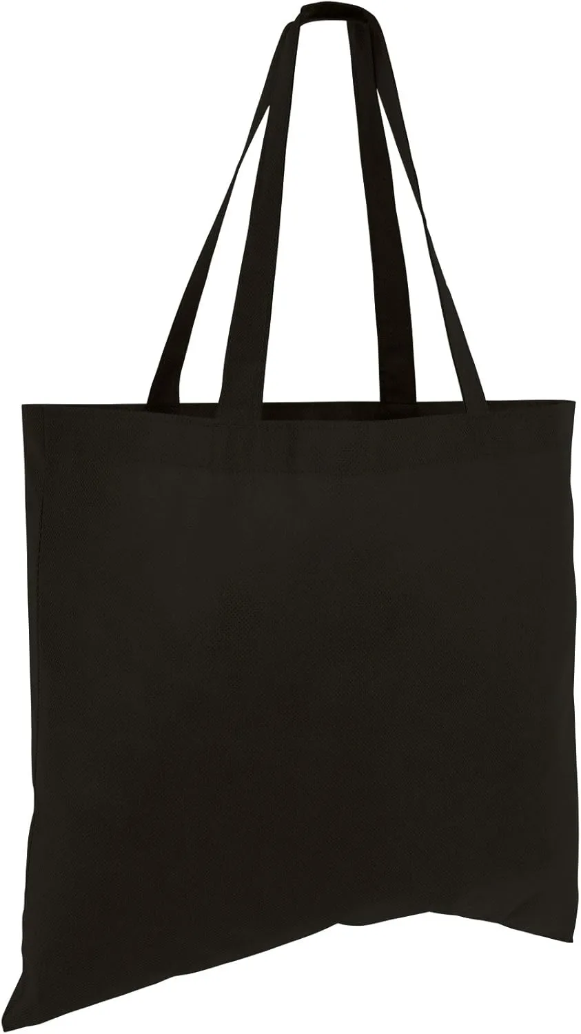 (50 Pack) Set of 50 Cheap Budget Promotional Large Tote Bags (Black)