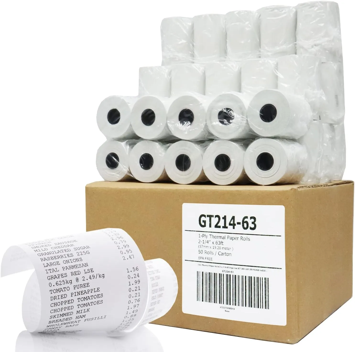 (50) Thermal Paper Rolls 2-1/4 X 63 Ingenico ICT 200 220 250 FD400 Vx520