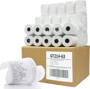 (50) Thermal Paper Rolls 2-1/4 X 63 Ingenico ICT 200 220 250 FD400 Vx520