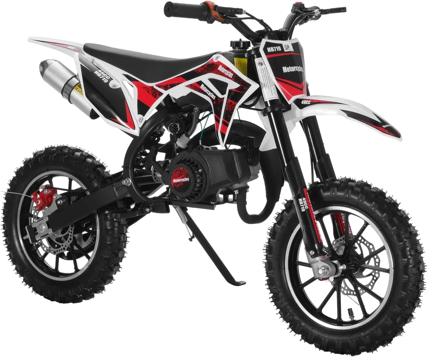 50cc Kids Dirt Bike,New Upgraded 2-Stroke Off-Road Mini Bike with Front & Rear Disc Brake,Max Load 330 Lbs,Gas Power Dirt Bikes for Kids 8-14,Mini Dirt Bike with Max Speed 40km/H Best Gift fo