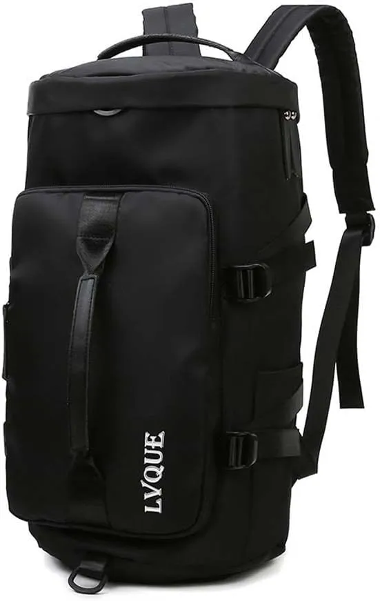 55L Unisex Wet & Dry Separation Gym Bag With Shoes Compartment,Pack Duffel Bag With Hidden Removable Straps.