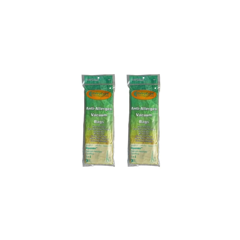 6 Hoover Type I #AH10005 Platinum Canister Vacuum Cleaner Allergen HEPA Bag A891, 985059002, AH10005, SH10000, SH10