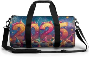 A Colorful New Year's Design Travel Gym Bag for Women Men The Sky And Stars Cylindrical Duffle Bag Sport Workout Bag with Shoulder Strap