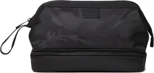 Aberlite Traveler Toiletry Bag for Men - Water Resistant Traveling Dopp Kit - Dry & Wet Separation Bathroom Bag - Hanging Shaving Bag (Black Camo) (Medium Size - 5.3 Liters)