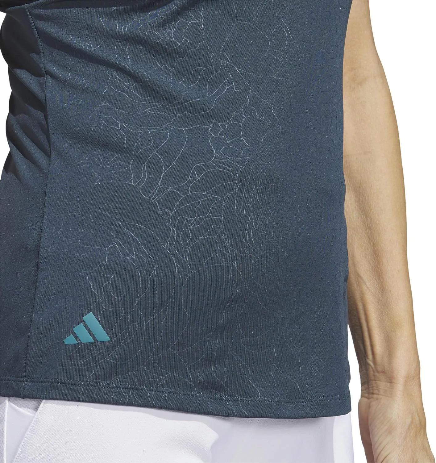 adidas Women's Embossed Sleeveless Golf Polo Shirt