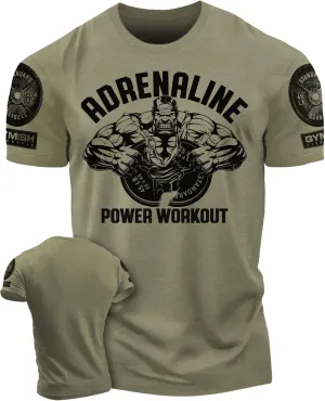 Adrenalin Pure Power Motivational Workout Shirts for Men