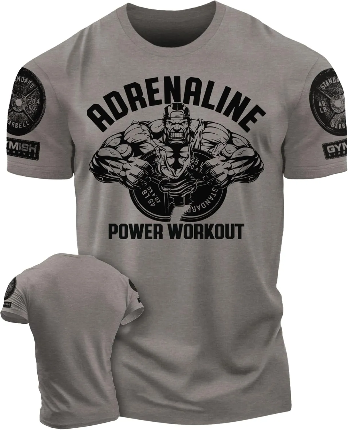 Adrenalin Pure Power Motivational Workout Shirts for Men