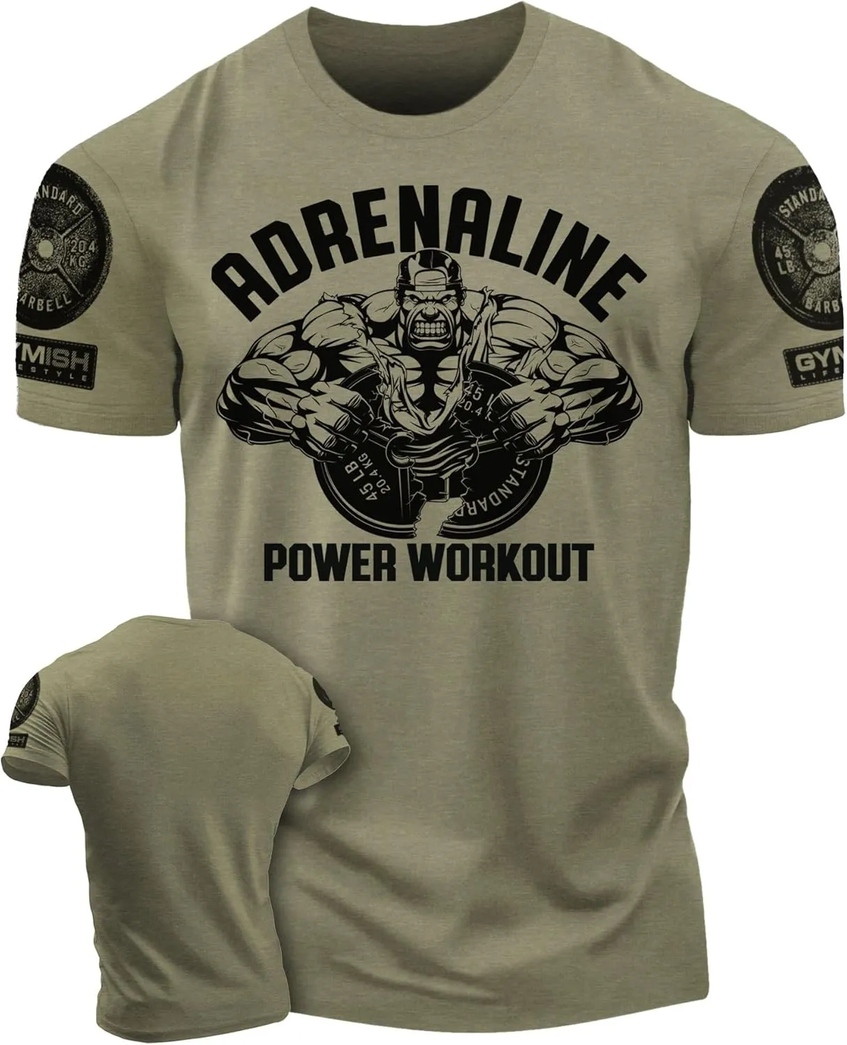Adrenalin Pure Power Motivational Workout Shirts for Men