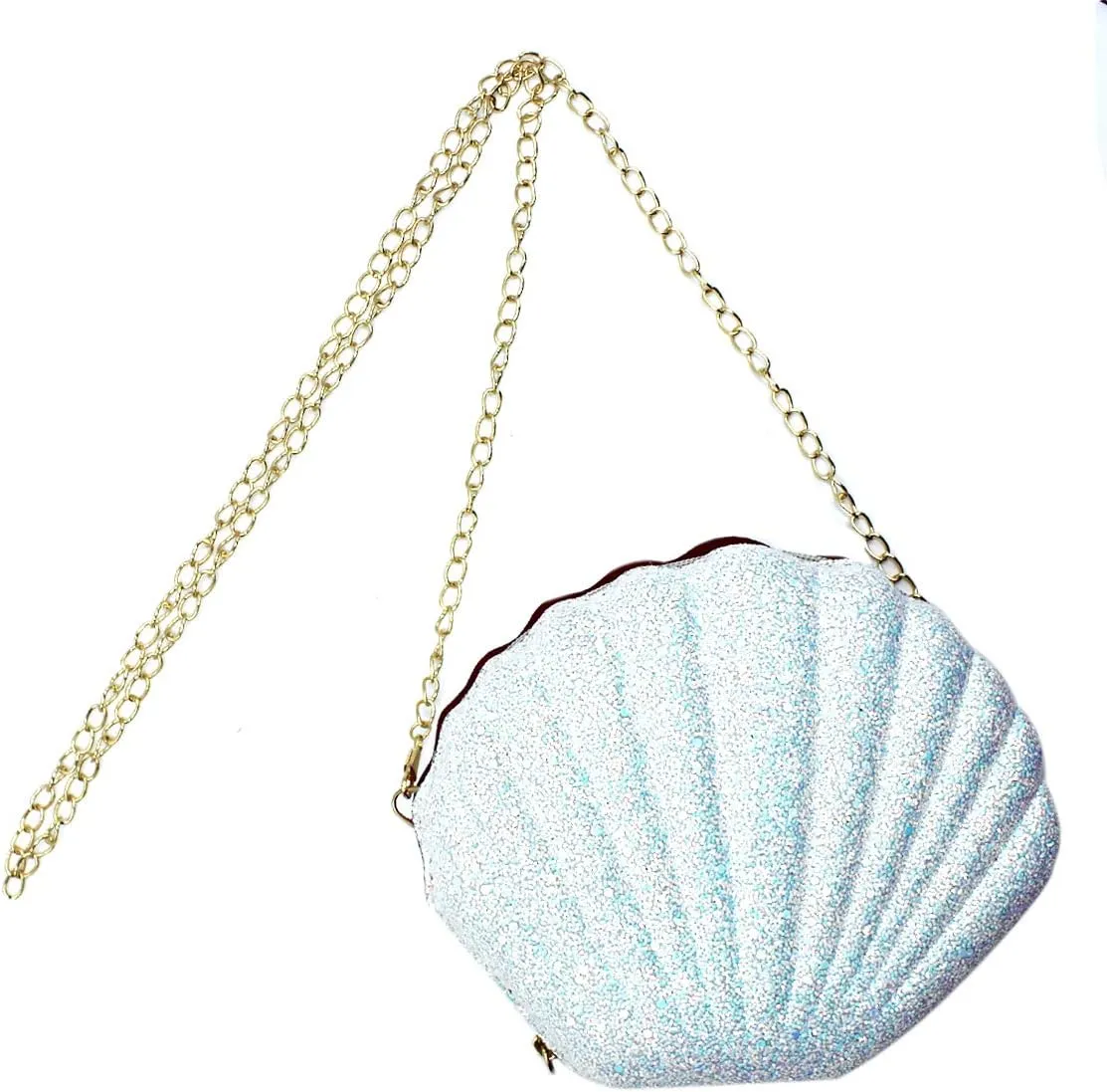 AIBEARTY Cute Seashell Shape Crossbody Purse Small Shoulder Bag with Chain for Women Little Girls