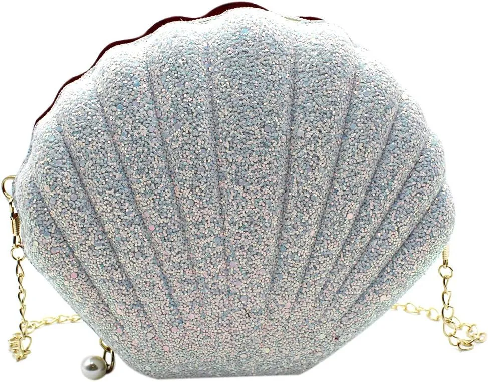 AIBEARTY Cute Seashell Shape Crossbody Purse Small Shoulder Bag with Chain for Women Little Girls