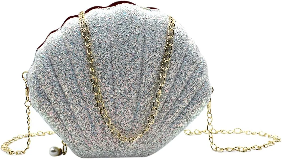 AIBEARTY Cute Seashell Shape Crossbody Purse Small Shoulder Bag with Chain for Women Little Girls