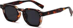 AIEYEZO Retro Sunglasses for Womens Mens Square Thick Framed Shades Trendy Vintage Sun Glasses