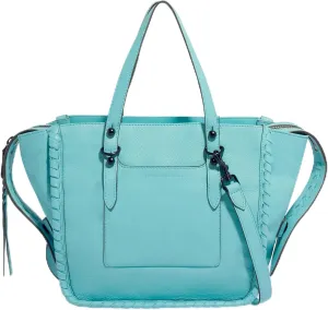 Aimee Kestenberg Casablanca Medium Tote Bag for Women - Shoulder Leather Tote Purse Handbag with Zipper & Pockets - Aqua