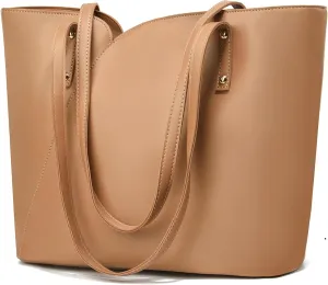 ALARION Tote Bag for Women Soft Faux Leather Shoulder Bag Ladies Zipper Tote Purses for Women Large Satchel Shoulder Handbag