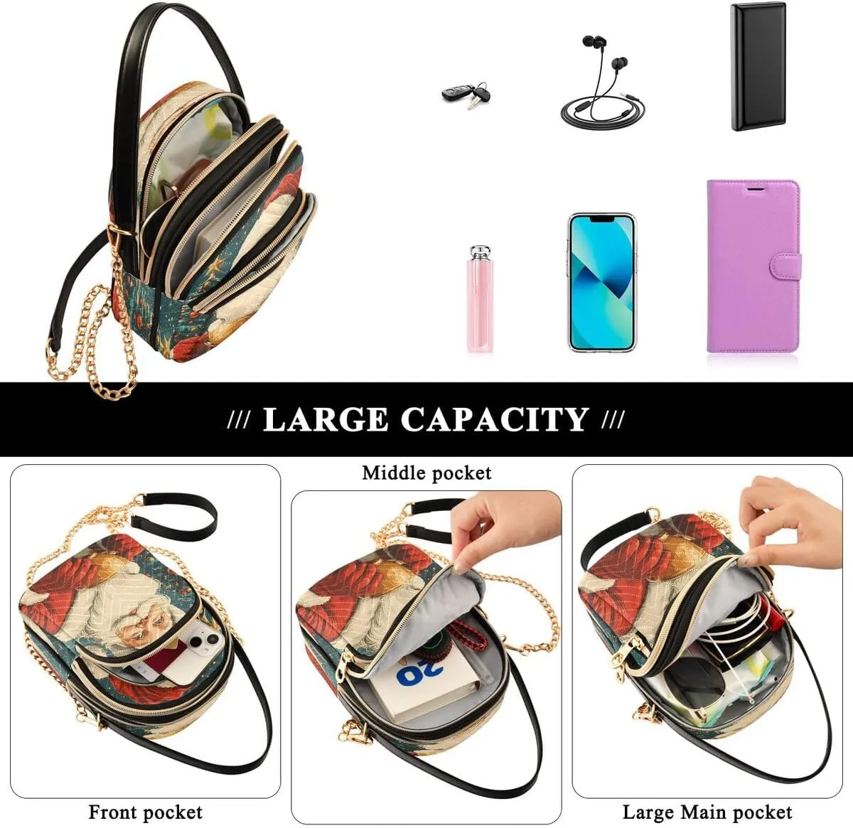 ALAZA Crossbody Bag Small Shoulder Handbags Leather Purse for Women