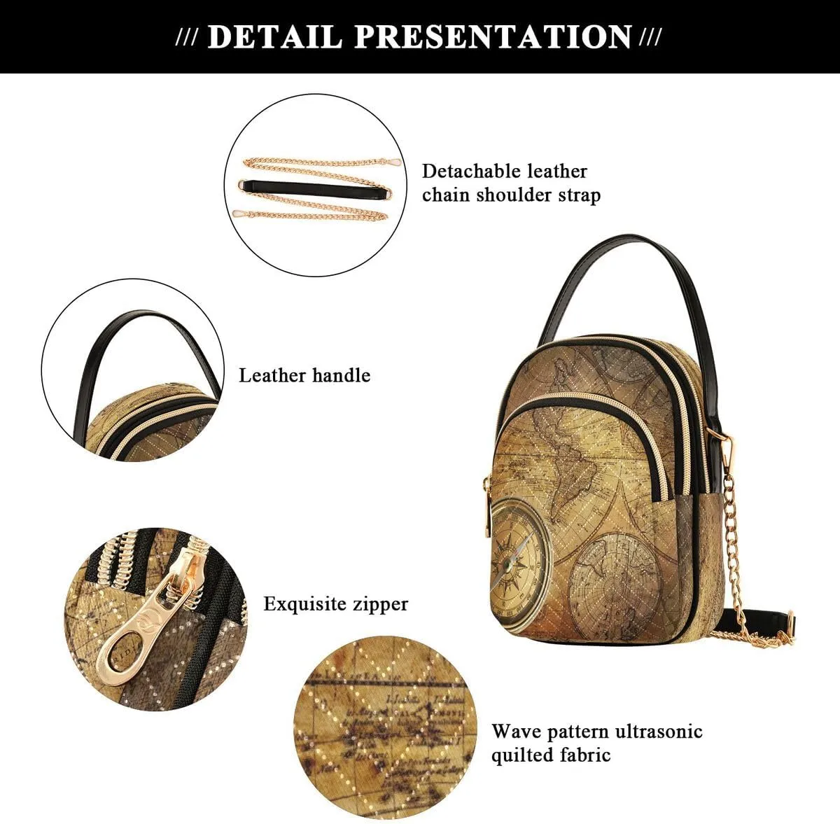 ALAZA Crossbody Bag Small Shoulder Handbags Leather Purse for Women