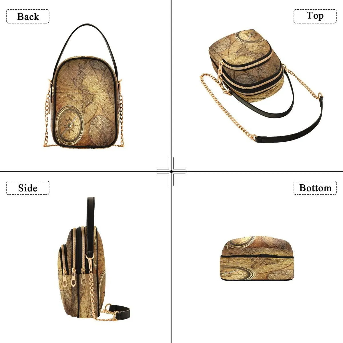 ALAZA Crossbody Bag Small Shoulder Handbags Leather Purse for Women