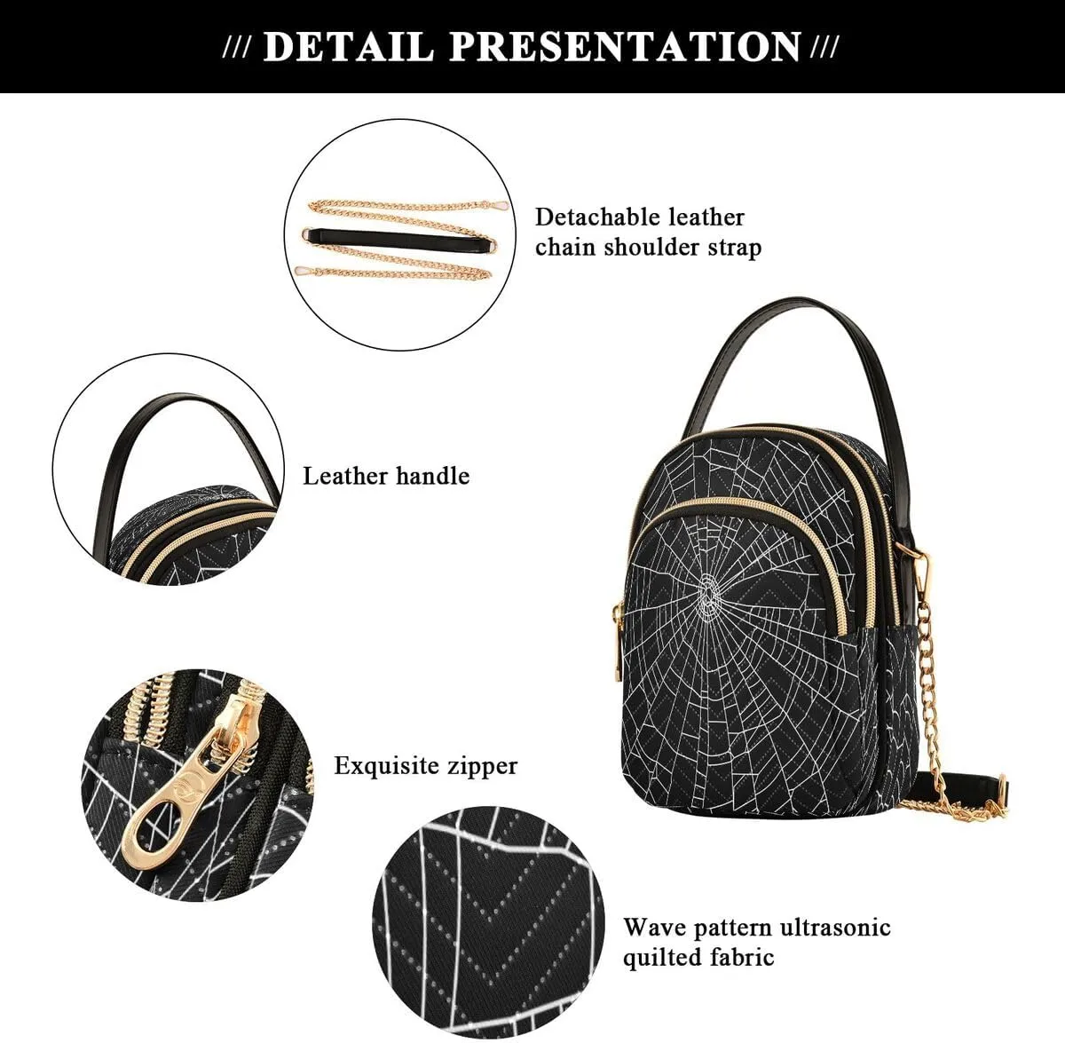 ALAZA Crossbody Bag Small Shoulder Handbags Leather Purse for Women