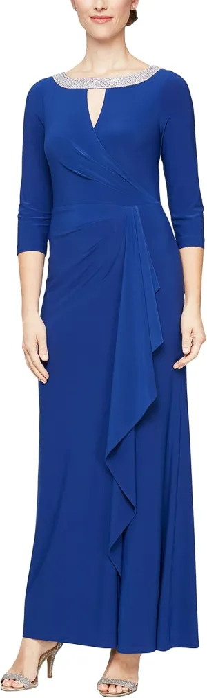 Alex Evenings Women's Dress with Keyhole Cutout (Petite and Regular)