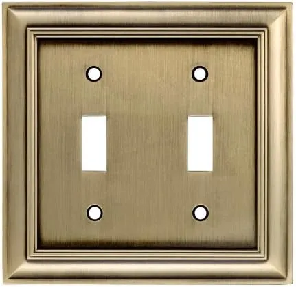 allen   roth Double Toggle Antique Brass Finish Light Switch Cover #0137796