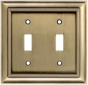 allen   roth Double Toggle Antique Brass Finish Light Switch Cover #0137796