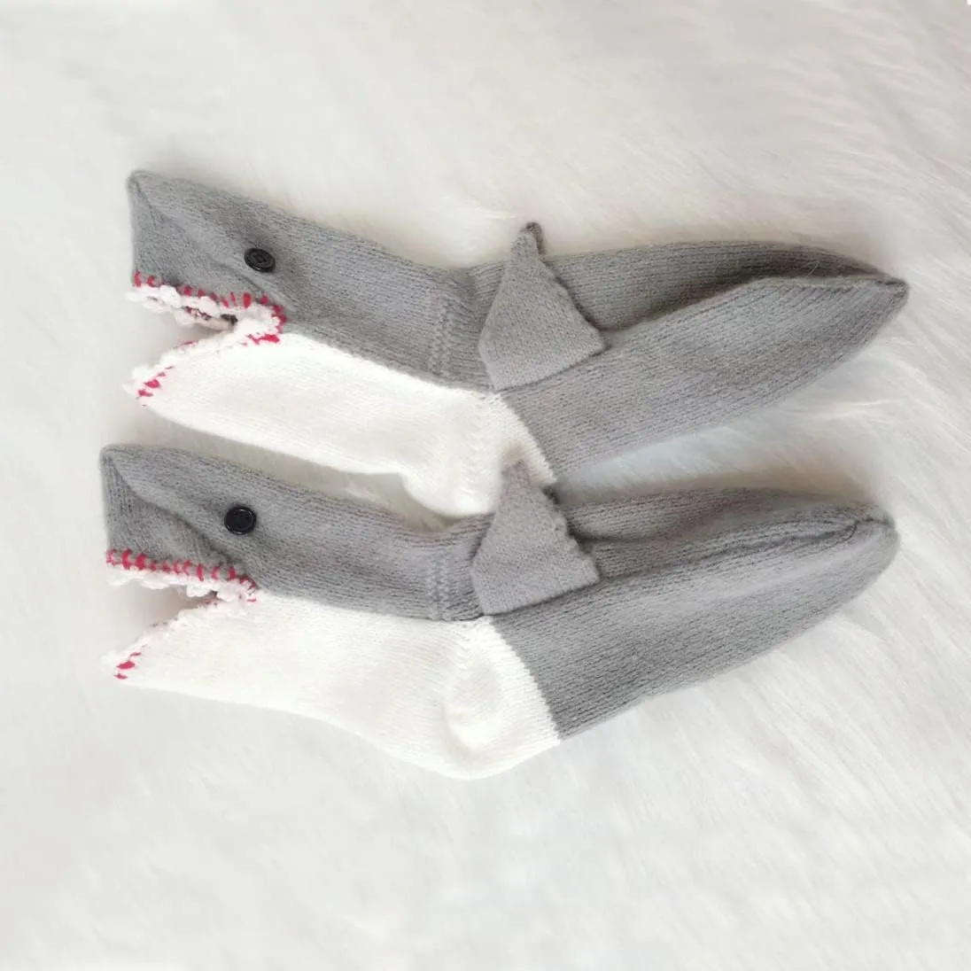 Alligator Socks Shark Socks Biting Leg, Novelty Knit Crocodile Socks, Funny Animal Floor Socks for Adult