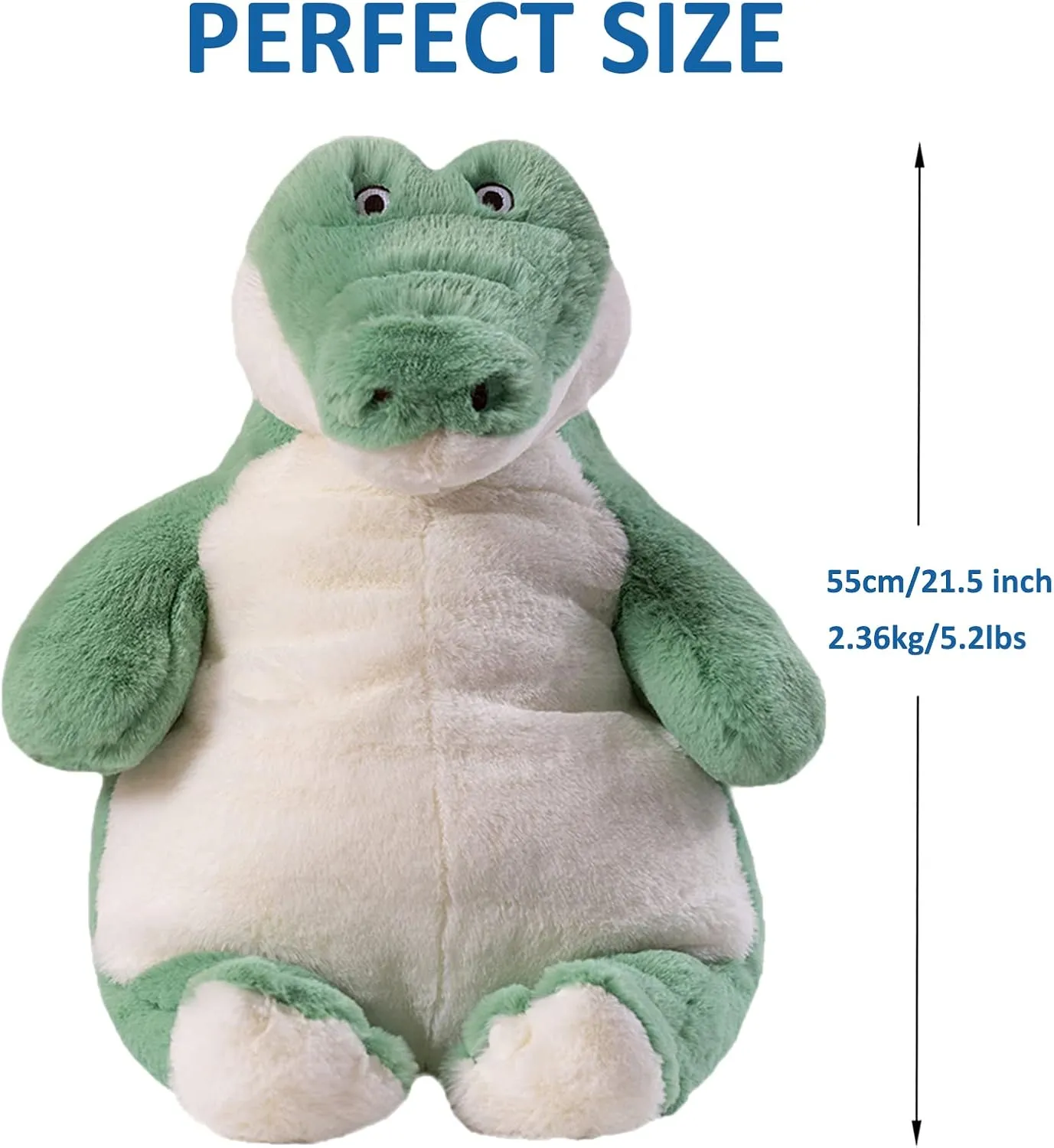Alligator Weighted Stuffed Animals, 21.5" 5.2 lbs Weighted Crocodile Plush Toy Large Weighted Plush Animal Pillow Gifts for Boys and Girls