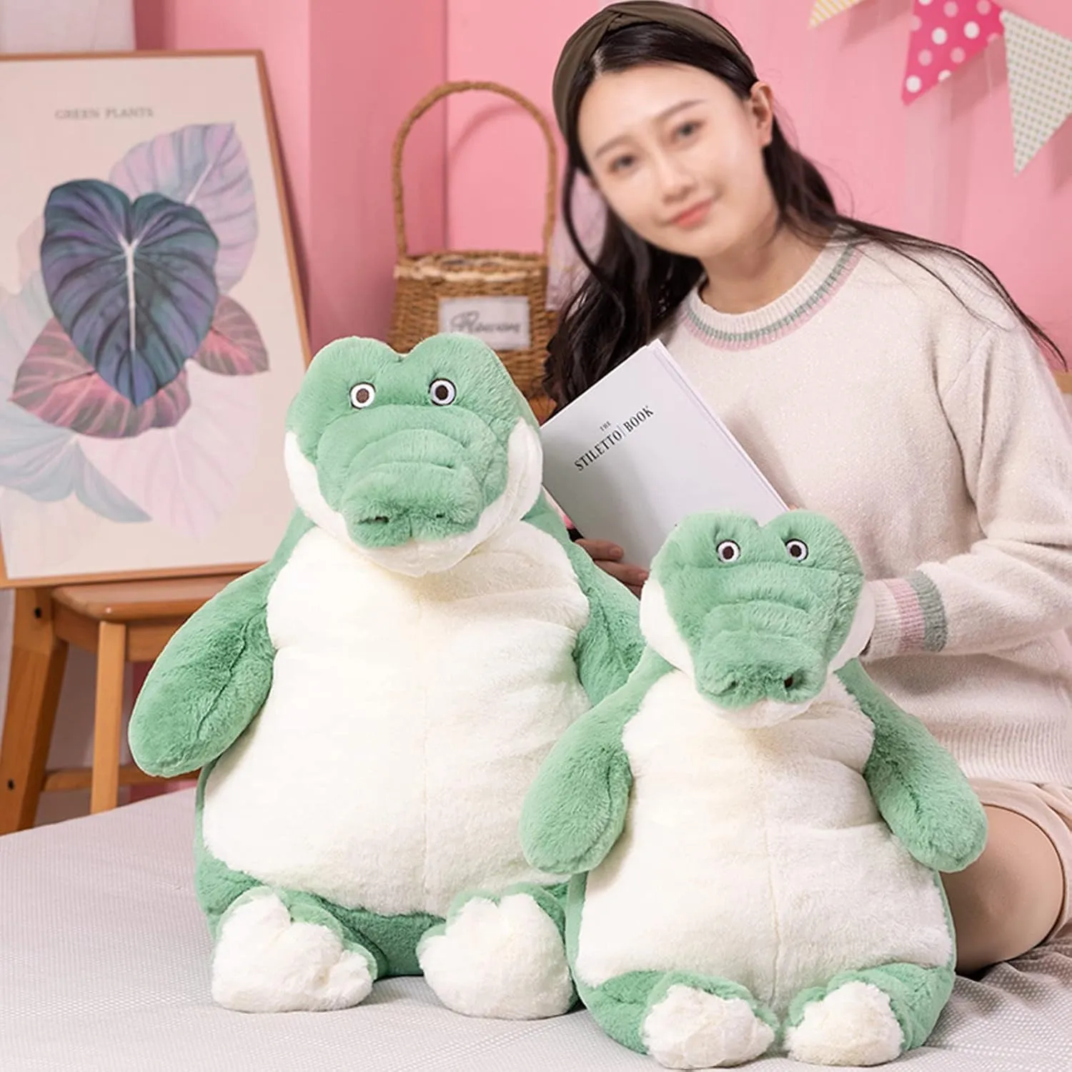 Alligator Weighted Stuffed Animals, 21.5" 5.2 lbs Weighted Crocodile Plush Toy Large Weighted Plush Animal Pillow Gifts for Boys and Girls
