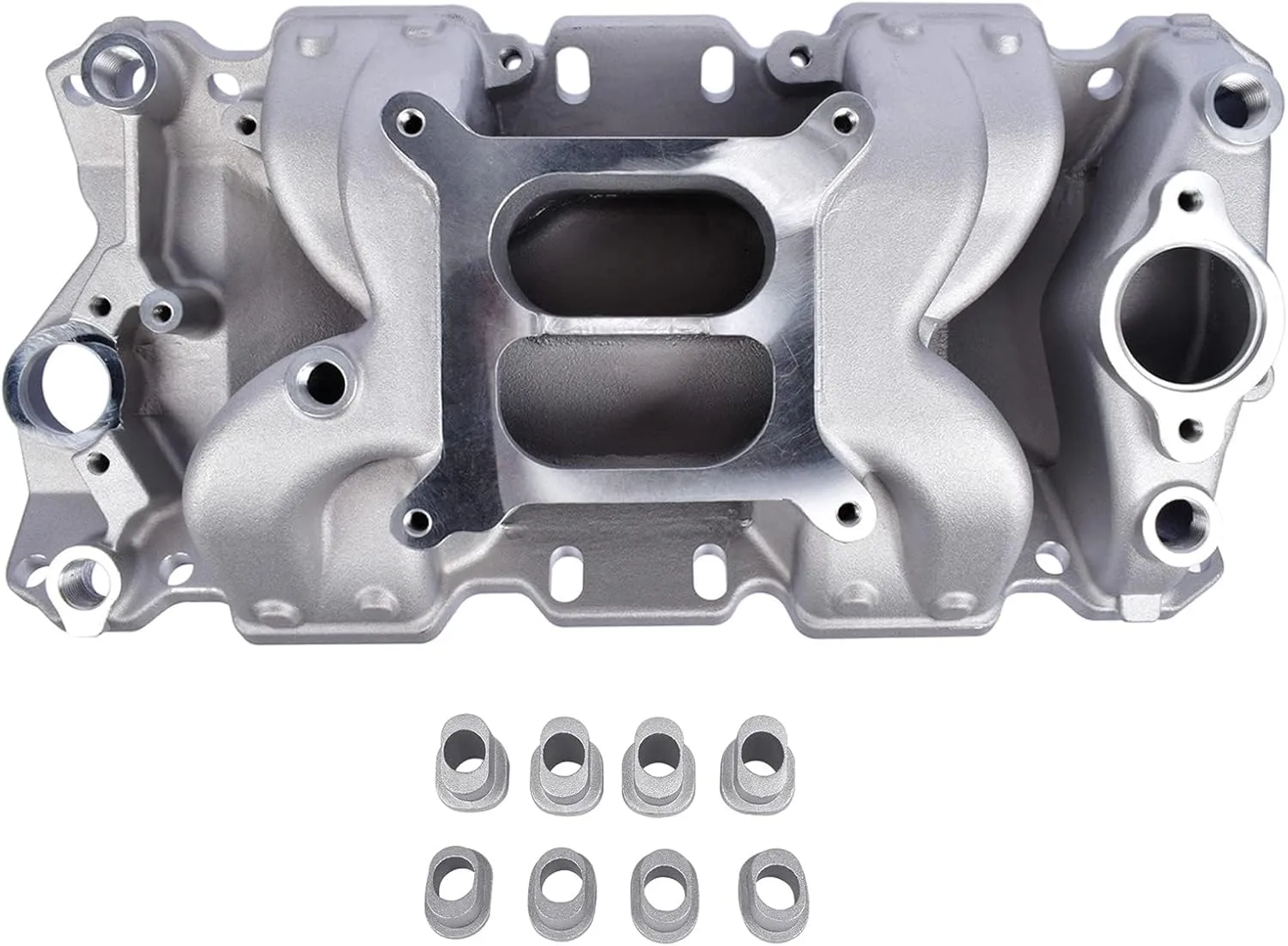 Aluminum Dual Plane Air Gap Intake Manifold Replacement for SBC Chevy 283 327 350 Small Block 22026