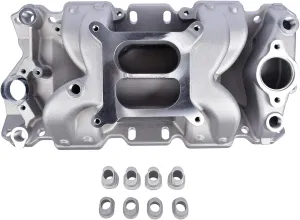 Aluminum Dual Plane Air Gap Intake Manifold Replacement for SBC Chevy 283 327 350 Small Block 22026